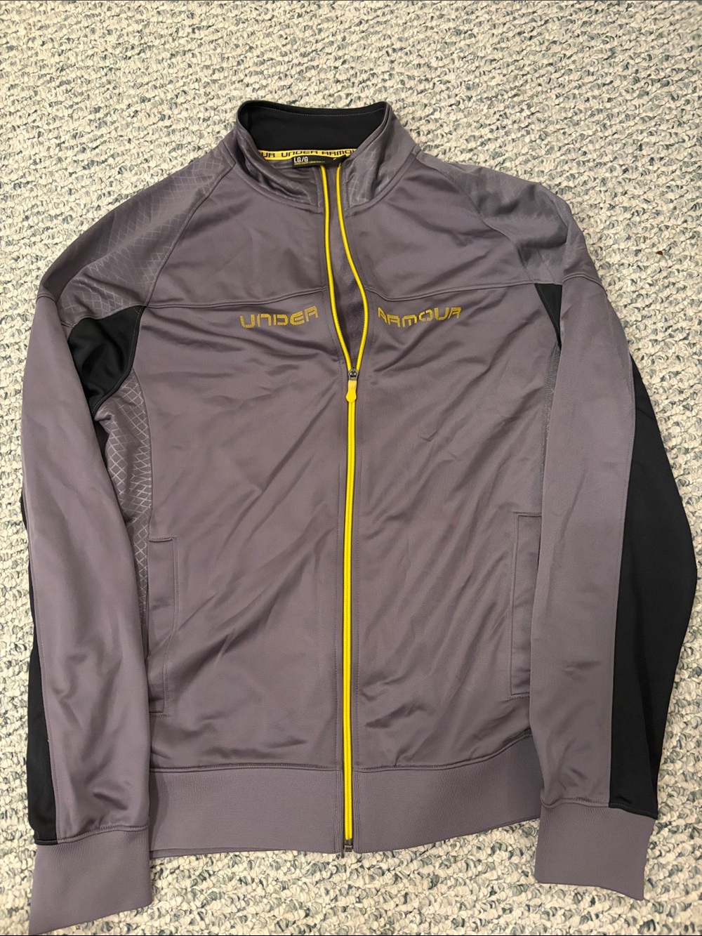 Under Armour Gray Performance Full-Zip Jacket with Yellow Accents